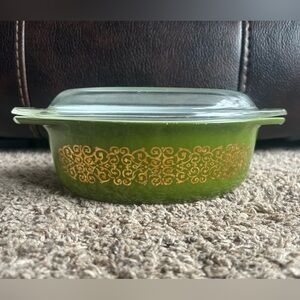 COPY - Vintage Pyrex Promotional Green Bramble Casserole